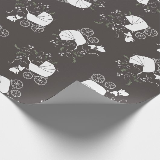 Französische Bulldog Themenparty - Babydusche neut Geschenkpapier (Ecke)