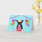 Französische Bulldog-Urlaubskarte Karte (Gelbe Blume)