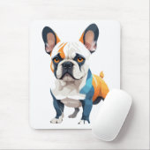 Französische Bulldog Vector Kunst mit lebhaften Fa Mousepad (Mit Mouse)