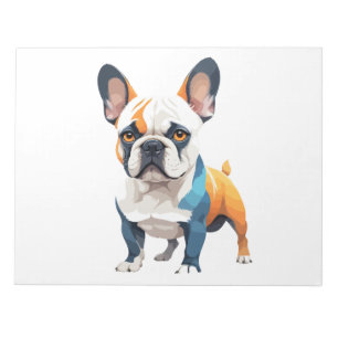 Französische Bulldog Vector Kunst mit lebhaften Fa Notizblock