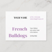 Französische Bulldog-Visitenkarte Visitenkarte (Rückseite)