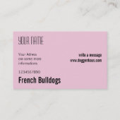 Französische Bulldog-Visitenkarten Visitenkarte (Rückseite)