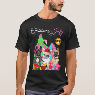 Französische Bulldog-Weihnachtsfeier im Juli Franz T-Shirt