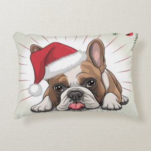 Französische Bulldog-Weihnachtsgeschichte Digitale Dekokissen