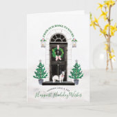 Französische Bulldog-Weihnachtskarte Frankreich Karte (Gelbe Blume)