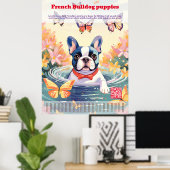 Französische Bulldog-Welpe-Verkäufer-Träne Poster (Heimbüro)