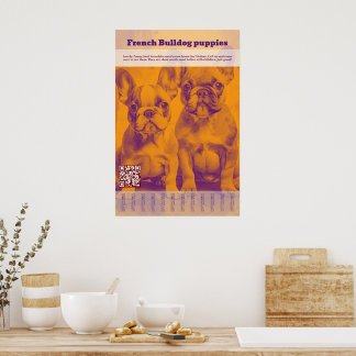 Französische Bulldog-Welpe-Verkäufer-Träne Poster