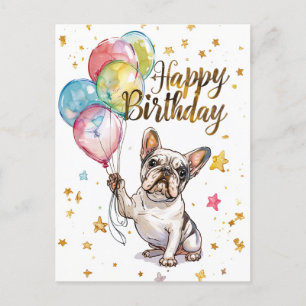 Französische Bulldogge Alles Gute zum Geburtstag Postkarte