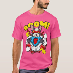 Französische Bulldogge als Comic-Superheld für Män T-Shirt