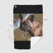 Französische Bulldogge am Meer French Bulldog Golfhandtuch (Insitu)
