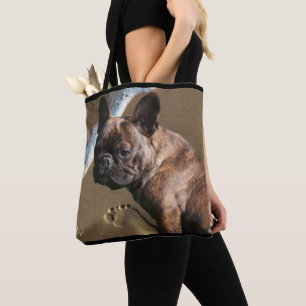 Französische Bulldogge am Meer French Bulldog Tasche