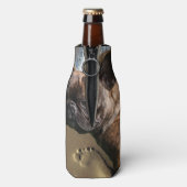 Französische Bulldogge am Meer Urlaub Flaschenkühler (Flasche Rückseite)