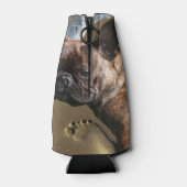 Französische Bulldogge am Meer Urlaub Flaschenkühler (Rückseite)