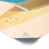 Französische Bulldogge am Meer Urlaub Poster (Ecke)