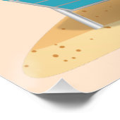 Französische Bulldogge am Meer Urlaub Poster (Ecke)