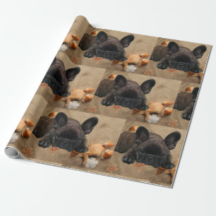 Französische Bulldogge am Strand French Bulldog Geschenkpapier