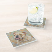 Französische Bulldogge Art Untersetzer (Schrägansicht)