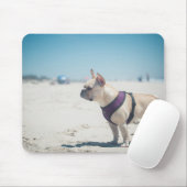 Französische Bulldogge auf Strand Mousepad (Mit Mouse)