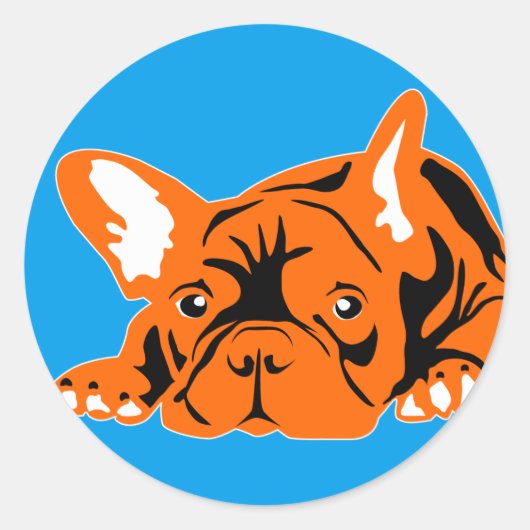 Französische Bulldogge Aufkleber innen (Vorderseite)