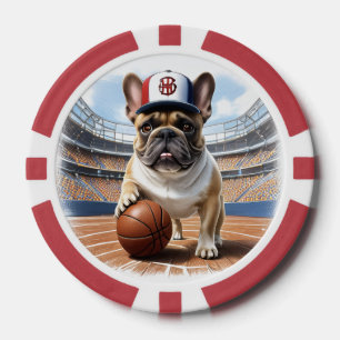 Französische Bulldogge Basketball French Bulldog Pokerchips