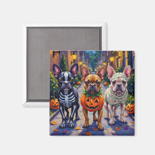 Französische Bulldogge beim Trick-or-Treat Hallowe Magnet