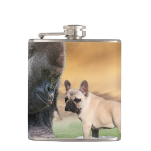 Französische Bulldogge Beste Freunde French Bulldo Flachmann