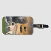 Französische Bulldogge beste Freunde Gepäckanhänger (Vorderseite (Horizontal))