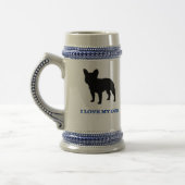 Französische Bulldogge Bierglas (Links)