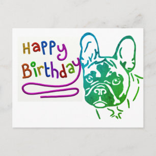 Französische Bulldogge Birthday French Bulldog Postkarte