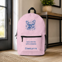Französische Bulldogge blaue Lineart Kritzelei Fre