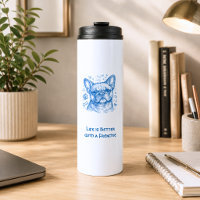 Französische Bulldogge blaue Lineart Kritzelei Fre