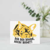 Französische Bulldogge: Blond! Postkarte (Stehend Vorderseite)