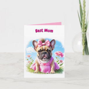 Französische Bulldogge Blumen French Bulldog Einladung