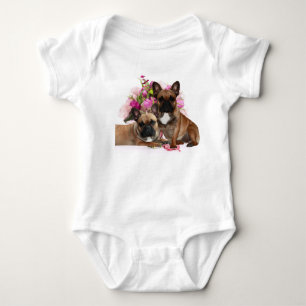 Französische Bulldogge Blumen French Bulldog Feier Baby Strampler