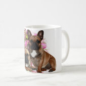 Französische Bulldogge Blumen French Bulldog Feier Kaffeetasse (VorderseiteRechts)