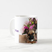 Französische Bulldogge Blumen French Bulldog Feier Kaffeetasse (Vorderseite Links)
