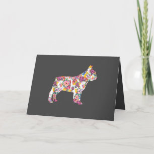 Französische Bulldogge Blumenmuster Frenchie Bulld Feiertagskarte