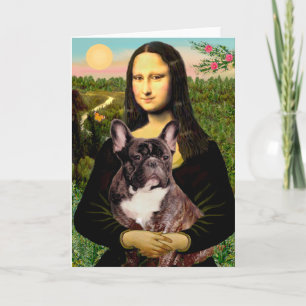Französische Bulldogge (br10) - Mona Lisa Karte