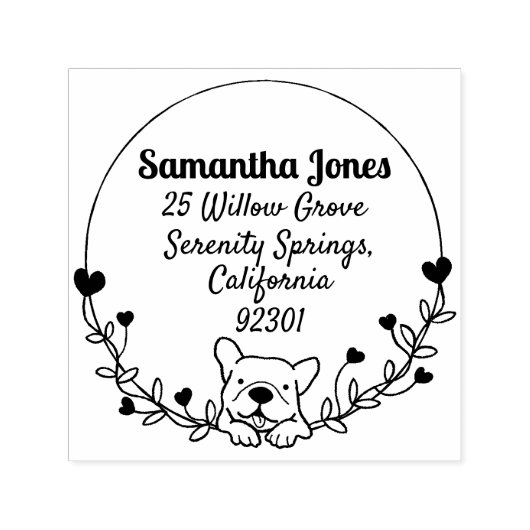 Französische Bulldogge-Briefmarke Permastempel (Design)