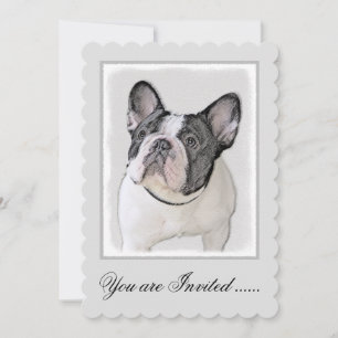 Französische Bulldogge (Brindle Pied) Malerei - Hu Einladung