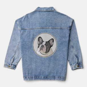 Französische Bulldogge (Brindle Pied) Malerei - Hu Jeansjacke
