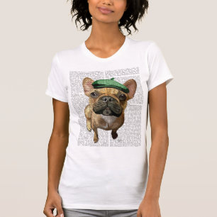 Französische Bulldogge Browns mit grünem Hut 2 T-Shirt