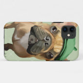 Französische Bulldogge Browns mit grünem Hut Case-Mate iPhone Hülle (Rückseite (Horizontal))