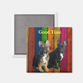 Französische Bulldogge Bunt French Bulldog Magnet (Vorderseite/Rückseite)