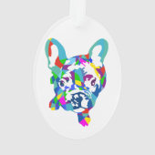 Französische Bulldogge Bunt Ornament (Rückseite)