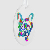 Französische Bulldogge Bunt Ornament (Vorderseite)