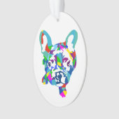 Französische Bulldogge Bunt Ornament (Vorderseite)