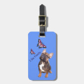 Französische Bulldogge Butterflies Day Bulldog Gepäckanhänger (Vorderseite vertikal)