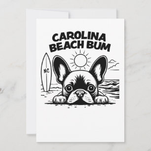 Französische Bulldogge Carolina Beach Bum Einladung
