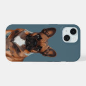 Französische Bulldogge Cartoon French Bulldog iPhone 15 Hülle (Rückseite (Horizontal))